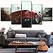 Produktbild juntop Leinwand Hd Druck Home Decor 5 Stücke Spiel Need for Speed   Rivalen Malerei Rot Sportwagen Poster Wandkunst Schlafzimmer Bild Arbeit(Kein Rahmen)
