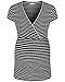 The Essential One - Maternity Nursing Pyjamas Stripe Crop - Black Cream - Medium - EOM136