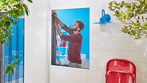tesa Insect Stop COMFORT Fliegengitter für Fenster / Insektenschutz mit selbstklebendem Klettband in Weiß / 130 cm x 150 cm - 4
