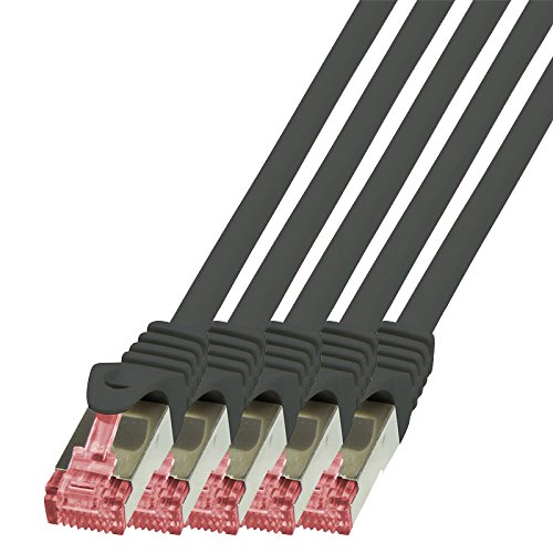 BIGtec – 5 Stück – 0,15m Netzwerkkabel Patchkabel Ethernet LAN DSL Patch Kabel Gigabit weiß ( 2x RJ-45 Anschluß , CAT6 , doppelt geschirmt ) 0,15 Meter - 3