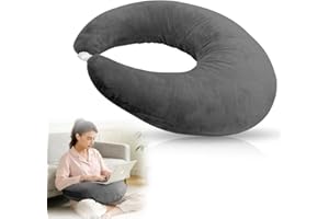 Wapasezyar Ergonomisches Crealis-Kissen, Schoßkissen Lesekissen,Ergonomisches Gaming Armkissen, Häkelkissen Stützkissen, Ergonomische Armkissen zum Lesen, Spielen, Arbeiten und Häkeln (Dunkelgrau)