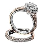 Quaan-Home Schmuck Damen 2,0 Ct Zirkonia Ring Band für Versprechen Ewigkeit Verlobung Hochzeitsband Ringe Größe 49 bis 59