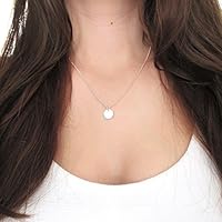 Halskette Coin M aus 925er Silber | Gravur Namen Personalisiert Münze