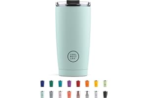 Cool Bottles - Tumbler - Bicchiere Termico in Acciaio Inossidabile - 550 ml - Pastel Sky - Tazza da Caffè - Coperchio Ermetico - Bevande Fredde 10 ore e Calde 5 ore - Finitura Antimacchia