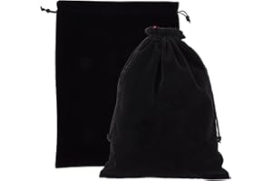 NBEADS 2 Pcs Large Black Velvet Pouch Bags, 37x28cm Large Drawstring Jewelry Pouches Big Rectangle Gift Bags for Wedding Candy Bags Gift Storage