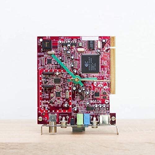 Red recycled circuit board desk clock, gift for gamers