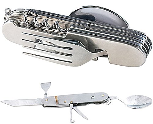 Preisvergleich Produktbild Schweizer Taschenmesser Mehrzweck: Löffel, Gabel, klappbares Besteck