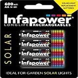 akku 3 2v 500mah Wiederaufladbar Infapower Solar Wiederaufladbare Akkus, Typ AA, 600 mAh, 4 Stück