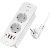 Recessed Power Outlet with 2 USB and 2 Type-C, 2 Outlets Recessed Desktop Multiple Sockets with Switch, Recessed Socket Strip