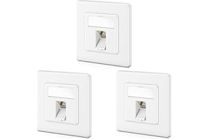deleyCON 3x Prise Réseau CAT8 Encastrable avec RJ45 Keystone - 40 Gbit/s - STP Blindée - Prise de Données pour Câbles de Raccordement, Réseau, Ethernet à Poser - Gigabit LAN - Blanc