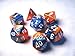 Produktbild Chessex Manufacturing 26452 Cube Gemini Set Of 7 Dice - Blue & Orange With White Numbering by Chessex Manufacturing