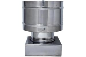 SAN MARCO Comignolo Terminale Circolare 4 Venti Per Canna Fumaria Su Base Quadrata In Acciaio Inox per camino, stufa o caldaia (37 X 37 CM, Ø 250 mm)