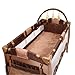 Baby Bed Travel Cot (Brown) Portable Child Furniture with Toys 0-36 months