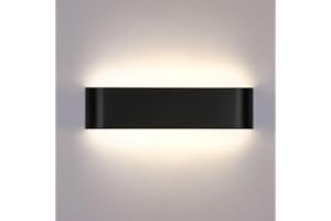 Lightess Lampa Ścienna LED 16 W - Nowoczesna, Czarna Do Góry - Oświetlenie Wnętrz, Ścienne, Schodów - Neutralna Biel, IP44 - Do Korytarza, Salonu, Sypialni