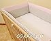 NURSERY BUMPER 420cm LONG ALL ROUND BUMPER TO FIT BABY COT BED (Pink/Grey)