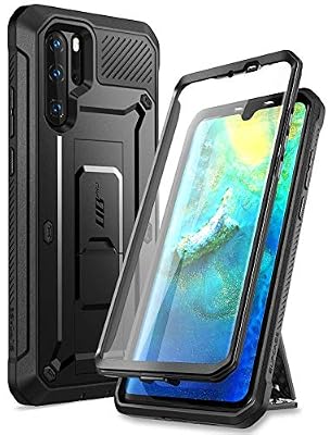 SupCase Coque Huawei P30 Pro, Coque Intégrale de Protection Robuste Anti-Choc avec Protecteur d'écran Intégré et Béquille [Unicorn Beetle Pro] pour Huawei P30 Pro 2019 6,47 Pouces (Noir)