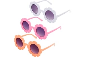 DRESHOW Kinder Sonnenbrille Runde Blume Brille für Mädchen Jungen im Freien Strand Urlaub Niedlich Brillen