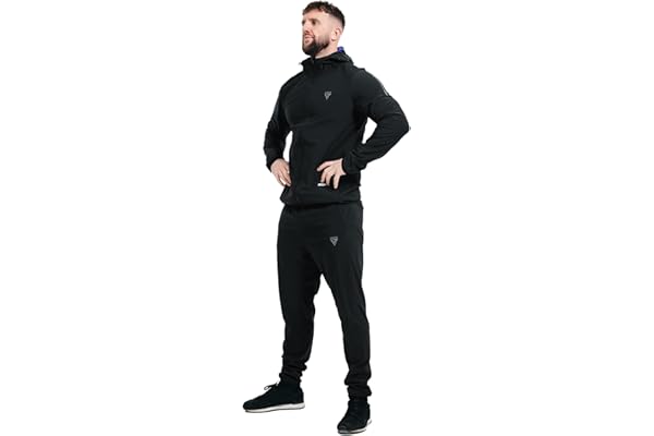 RDX Combinaison Sudation Fitness, Anti-Déchirure Survêtement avec Capuche, Costume Sauna Suit Sweat à Capuche, Minceur D’entraînement Perte Poids Pantalon, Jogging Running Cardio Sports Femme Homme