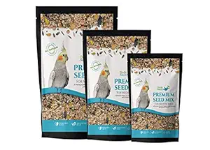 BirdsNature Premium Seed Mix Food for Medium Birds,Cockatiels,Caiques,Small Conure,Lories and Lorikeets,Poicephalus,Love Birds,Quaker (500g)