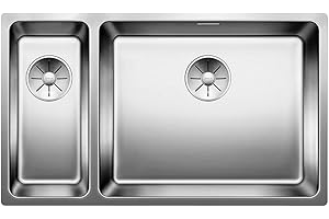 BLANCO 522989 ANDANO 500/180-U Évier de Cuisine Inoxydable, Acier Poli, 500/180 mm de Largeur de Bassin