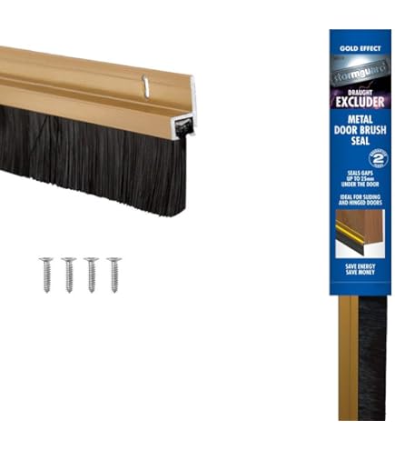 STORMGUARD Portasoglia Slimline Oro - Antispifferi, Facile Da Installare, Per Fessure 12-16 Mm