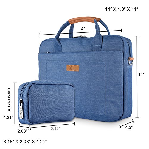 E-Tree 15-15.6 zoll laptoptasche Aktentaschen Handtasche Tragetasche Schulter tasche notebooktasche Laptop sleeve laptop hülle für bis zu 15-15.6 zoll Laptop Dell Alienware / Macbook / Lenovo / HP,Blau - 4