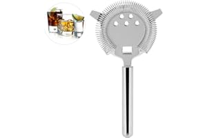 DUOKON Colador de cóctel de acero inoxidable Bebidas batidas Filtro mixto de hielo para Bar Club Party Rose Gold Silver(Plata)