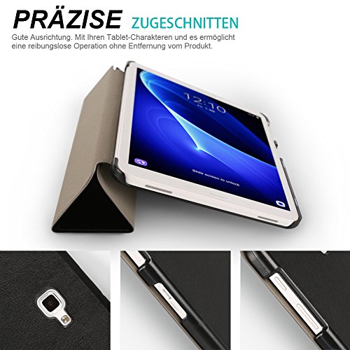 Samsung Galaxy Tab A 10.1 Hülle – Colico Ultra Dünn Case mit Ständer, eigebauter Magnet für Auto Sleep / Wake Up Funktion, Leder Tasche Etui Schutzhülle Cover Stand Holder , Perfekt Geeignet für Samsung Tab A 10.1 Tablet 2016 Version Wi-Fi/ LTE SM-T580N SM-T585N (Black) - 8