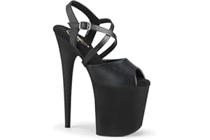 Pleaser FLAMINGO-824 - Piel sintética, color negro mate