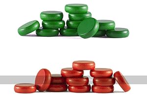 Masters Traditional Games Set of Under-Size Crokinole disks (12 red, 12 Green, 2 spares) 24mm for Mini Boards ONLY