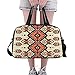 Produktbild Plosds Ethnische Traditionelle Geometrische Große Yoga Gym Totes Fitness Handtaschen Reise Seesäcke Schultergurt Schuhbeutel Für Übung Sport Gepäck Für Mädchen Männer Frauen Outdoor