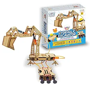 Genius Box Hydraulic Excavator DIY Science Kit for 8+ Year Age, STEM Toy, Learning Kit, Educational and Construction Kit