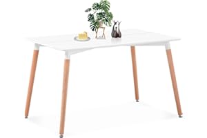 AnYu Furniture Mesa Comedor Madera Rectangular, Mesa Cocina PequeñA de Cocina para 2 4 Personas, Mesa de Comedor Industrial 110 X 70 X 72 cm (Mesa de Comedor Rectangular)