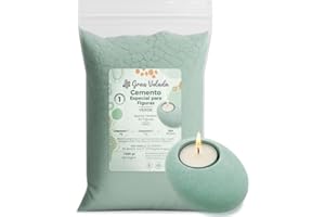 Gran Velada - Cemento para Figuras Verde 1 kg | Concreto Bicomponente con Acabado Hidrófugo | Secado Rápido | Ideal para Macetas Jaboneras Portavelas y Decoración DIY