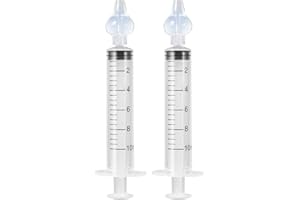 Blendura 2 Pack Baby Nasal Syringe 10ml, Baby Nasal Irrigator Safety Comfort Portable Reusable Nasal Vacuum Cleaner Baby Nasal Irrigator