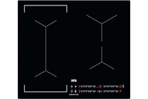 AEG 6000 Series Induction Hob, IKX64441CB, 4 Cooking Zones 60cm, Flexible Bridge Zones, Hob2Hood, Built-In Hob Timer, Key-lock, Assisted Cooking Sensors, 3 Step Residual Heat, 44x560x490mm, Black