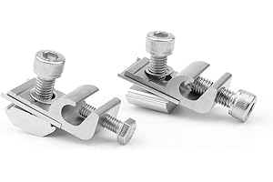 CWAWF Erdungsklemme, Packung mit 4 Solarmodul-Erdungsösen – M8-Erdungsklemme Solarmodul-Montagehalterung für Solar-Montagesystem