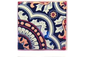 Carrelage en céramique mexicaine - 10,5 cm - fait à la main et éthiquement négocié par Tumia LAC – Lot de 25