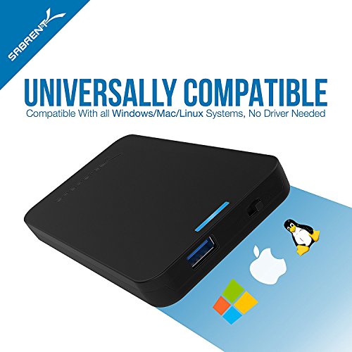 Sabrent Festplatten – Zubehör Gehäuse Werkzeugloses 2.5-Zoll SATA auf USB 3.0 externes Festplattengehäuse [Optimiert für SSD, Unterstützt UASP SATA III] Schwarz (EC-UASP) - 8