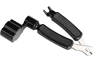 GLANZEND Strumento multifunzione 3 in 1 per la manutenzione delle corde della chitarra, strumento per la manutenzione della chitarra, accessorio per chitarra (nero)