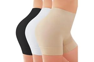 Justay Sowarm 3-pak damskich szortów zapobiegających otarciom, miękkie spodenki ochronne, szorty, damskie niekręcone i oddychające legginsy, długa bielizna pod sukienkę, jazdę na rowerze, jogę, 3 szt