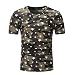 Produktbild Herren Shirt, Camouflouge Gedruckt V-Neck Regular Sweatshirt Sportswear T-Shirt Top Blouse Muscle Shirt (XXL, Schwarz)