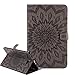 Produktbild Samsung Galaxy Tab A 10.1 Hülle,Hülle für Samsung Galaxy Tab A 10.1 Grau,Schutzhülle für Samsung Galaxy Tab A 10.1 Leder Brieftasche,Leweiany Elegant Luxus Sonnenblume Prägung Muster Ultra Dünn Folio PU Leder Flip Wallet Cover Case Slim Kunstleder Klapphülle Brieftasche Lederhülle Premium Folio Bookstyle Ledertasche Stoßfest mit Standfunktion Kreditkartenfächer Leder Tasche Hülle Etui Schutzhülle Ständer Smart Cover Case für Samsung Galaxy Tab A 10.1 T580