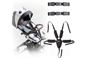Kinderschutzgurt Kraeoke 3er Set Baby 5 Punkt-Gurtsystem Universal Hochstuhl-Sicherheitsgurte (Mit 5 Stücke Schutzpolster), Schwarz