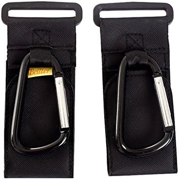 Larsuyar 2 Pack Stroller Hook , Buggy Hook for for Stroller, Wheelchair. (black)