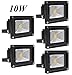 Produktbild Leetop 5X Top-Qualität 10W LED Lampe Fluter Scheinwerfer IP65 Kaltweiss Schwarz Aluminium Flutlicht Wasserdicht Strahler