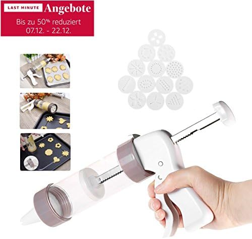 Pastry Syringe Kaiser Single-handed Cake Decorator with 13 Schiedlicher Style Cake Mould Stainless Steel