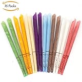 WillMall All Natral Ear Candles Beeswax Candling Cones - 16 Packs(8 Colors), 100% Orangic Non-Toxic Cylinders Fragrance Hollow Cone Candles with 8 Protective Disks