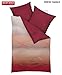 Produktbild Kaeppel Mako-Satin Bettwäsche gestreift Transition Karmin Rot 135 x 200 + 80 x 80 cm