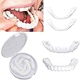 MVM Enterprise Snap-On Instant Perfect Smile Veneers Comfortable Flex Fit Dentures for Top & Bottom Teeth White Tooth Cosmetic Cover (2 PCS)